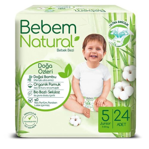 Bebem Natural pelenka (5-ös) 11 - 18 kg (24 db/cs)