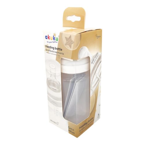 Akuku Cumisüveg Anti-colic, lassú folyásó cumival széles szájú (240 ml/db)