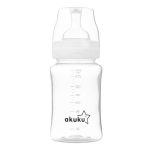 Akuku Cumisüveg Anti-colic, lassú folyásó cumival széles szájú (240 ml/db)