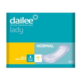   Dailee Lady Inkontinencia betét 26 cm, védőgáttal, 430 ml kapacitás (méret: normál) (28 db/cs)