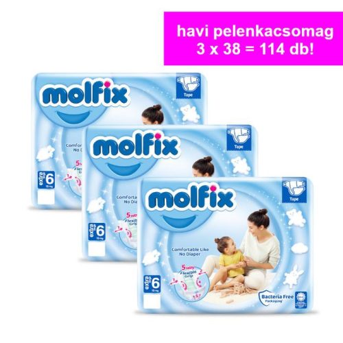 Molfix Havi pelenkacsomag Jumbo (6-os) 15+ kg (114 db/cs)