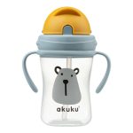 Akuku Tanulópohár Szívószálas, maci minta (300 ml/db)