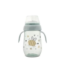   Lorelli My Friend Tanulópohár Aszimmetrikus szilikon csőrrel, Zöld méhecske 6+ hó (250 ml/db)