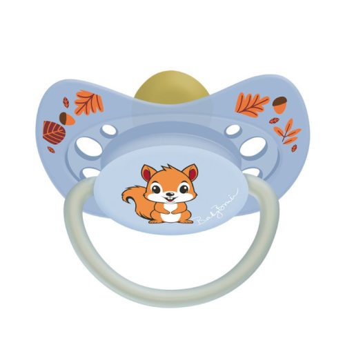 BabyBruin Játszócumi Mókus, kék, világító karika latex cseresznye (méret: 1) 0 - 6 hó 