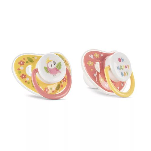 Lorelli Játszócumi Kupakos, 2db-os, rózsaszín/sárga szilikon cseresznye (méret: 2) 6+ hó (2 db/cs)