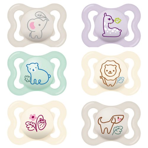 Mam Játszócumi Mini Air, megújult! szilikon lapított (méret: 0) 0+ hó