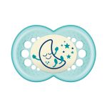 Mam Játszócumi Night, Világítós, dupla szilikon lapított (méret: 2) 6+ hó (2 db/cs) - UTOLSÓ DARABOK!