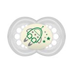 Mam Játszócumi Night, Világítós, dupla szilikon lapított (méret: 2) 6+ hó (2 db/cs) - UTOLSÓ DARABOK!