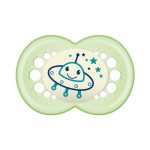 Mam Játszócumi Night, Világítós, dupla szilikon lapított (méret: 2) 6+ hó (2 db/cs) - UTOLSÓ DARABOK!