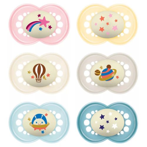 Mam Játszócumi Original night, Világítós, megújult! szilikon lapított (méret: 3) 16+ hó 