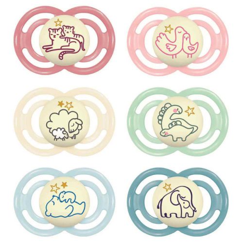 Mam Játszócumi Perfect night, Világítós, megújult! szilikon lapított (méret: 3) 16+ hó