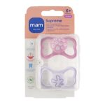 Mam Játszócumi Supreme, dupla, megújult! szilikon lapított (méret: 2) 6+ hó (2 db/cs)