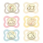 Mam Játszócumi Supreme Night, Világítós, dupla, megújult! szilikon lapított (méret: 1) 0+ hó (2 db/cs)