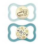 Mam Játszócumi Supreme Night, Világítós, dupla, megújult! szilikon lapított (méret: 3) 16+ hó (2 db/cs)