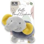 Lorelli Plüssállat Plüss fánk csörgő, Szürke elefánt 18 cm