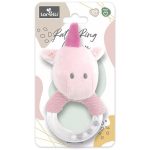 Lorelli Plüssállat Plüss csörgő golyós fogókával, Rózsaszín unikornis 14 cm