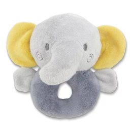   Lorelli Plüssállat Plüss kerek csörgő, Szürke elefánt 14 cm 