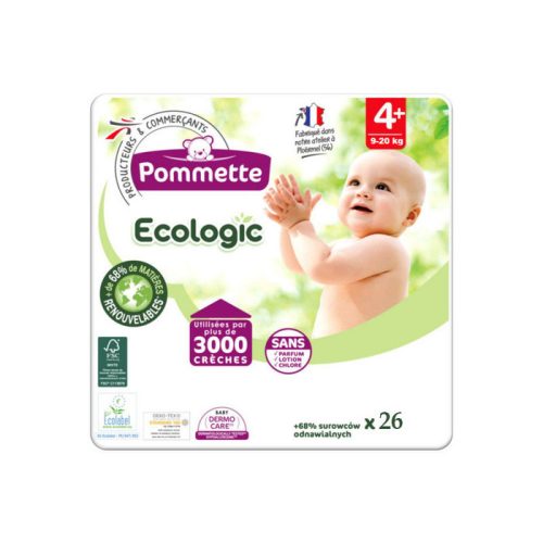 Pommette pelenka Ecologic, Csomagolás sérült! (4+-os) 9 - 20 kg (26 db/cs)