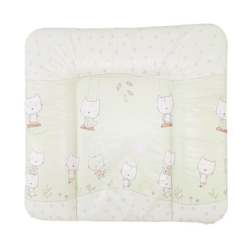 BabyBruin Pelenkázó lap Puha, vastag, körbepárnázott, zöld cica 70 * 85 cm 