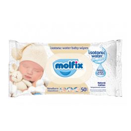   Molfix Popsitörlő Izotóniás, Newborn kupakos illatmentes sensitive (50 db/cs)