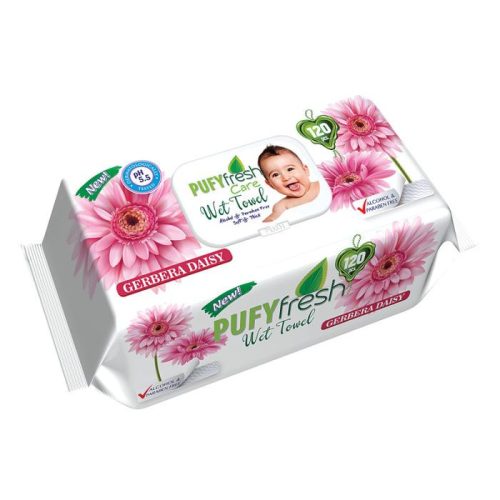 Pufy Fresh Popsitörlő Gerbera kupakos (120 db/cs)