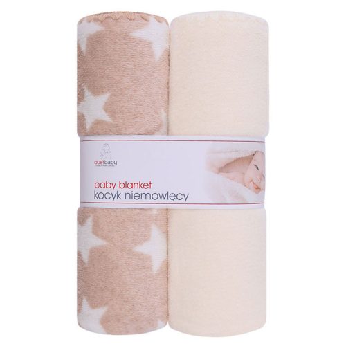 DuetBaby Takaró Plüss, 2 db-os, bézs/barna 80 * 90 cm (2 db/cs)