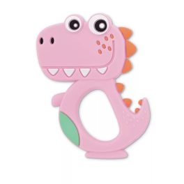 Lorelli Rágóka Szilikon, rózsaszín dínó 3+ hónap 