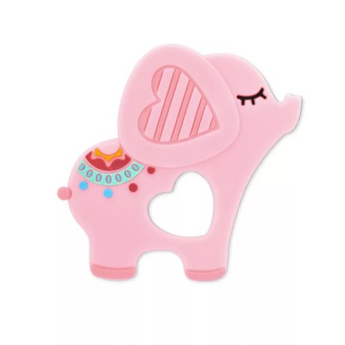 Lorelli Rágóka Szilikon, rózsaszín elefánt 3+ hónap 