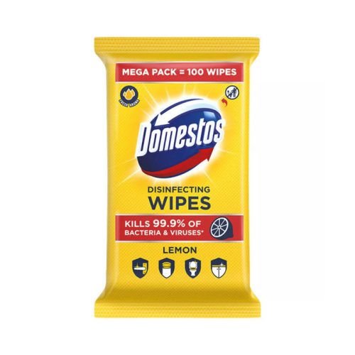 Domestos Tisztítókendő Antibakteriális, Citromos, Mega Pack (100 db/cs)