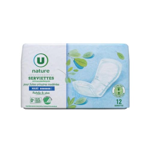 U Nature Lady Inkontinencia betét 39 cm, védőgáttal (méret: maxi) (12 db/cs)