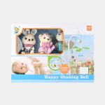 Happy Shaking Bell Zenélő forgó Plüss nyuszi és barátai, 3 figura, felhúzós